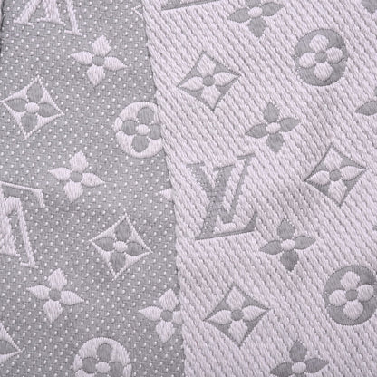 Louis Vuitton Wool Silk Logomania Scarf Pearl Grey 4 of 5