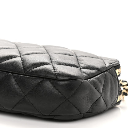 Chanel Lambskin Quilted Small Clutch With Chain Black 10 of 10