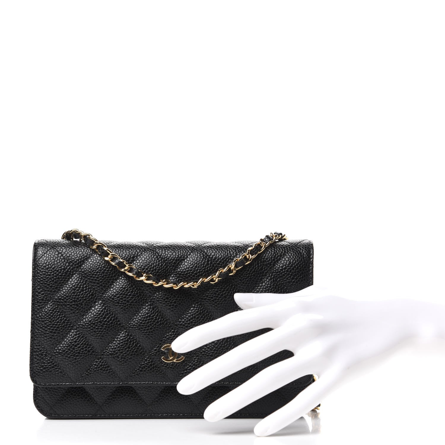 Chanel Caviar Quilted Wallet On Chain WOC Black 2 of 8