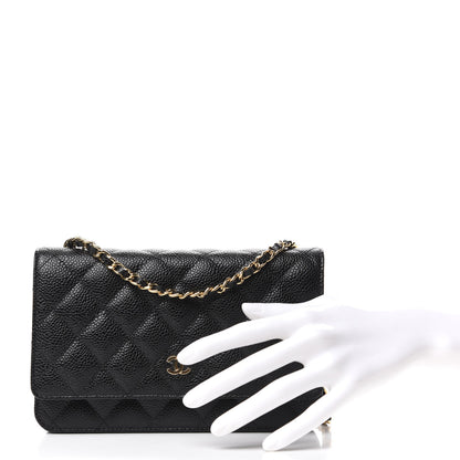 Chanel Caviar Quilted Wallet On Chain WOC Black 2 of 8