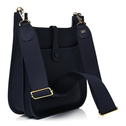 Hermes Taurillon Clemence Evelyne III PM Bleu Nuit 3 of 11