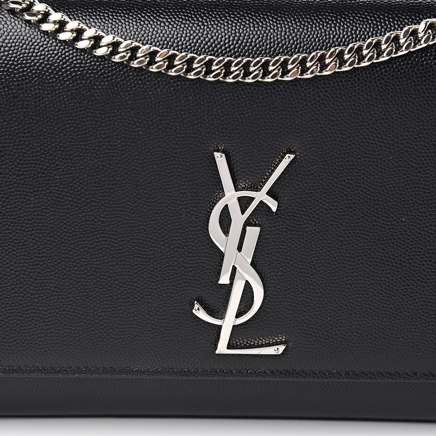 Grain De Poudre Medium Classic Monogram Kate Satchel Black