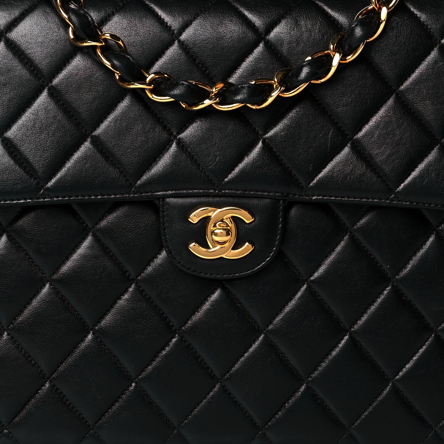 Chanel Lambskin Quilted Jumbo Single Flap Black 8 of 13