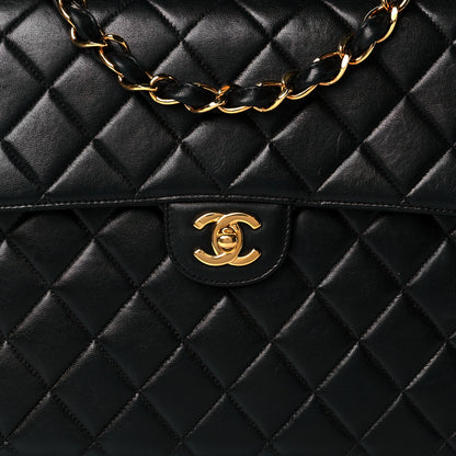 Chanel Lambskin Quilted Jumbo Single Flap Black 8 of 13