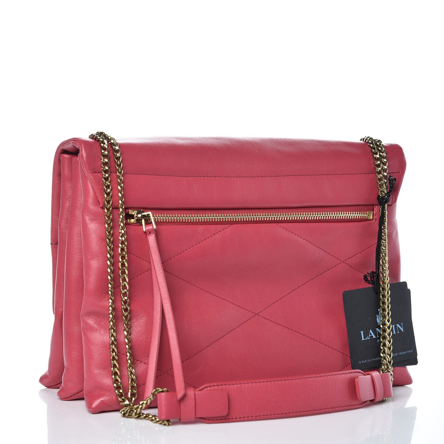 Lambskin Quilted Medium Sugar Flap Shoulder Bag Pink