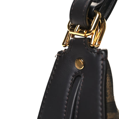 Fendi Fabric Jacquard Vitello Grace FF 1974 Small Fendigraphy Hobo Bag Tobacco Moro Ebano 11 of 12