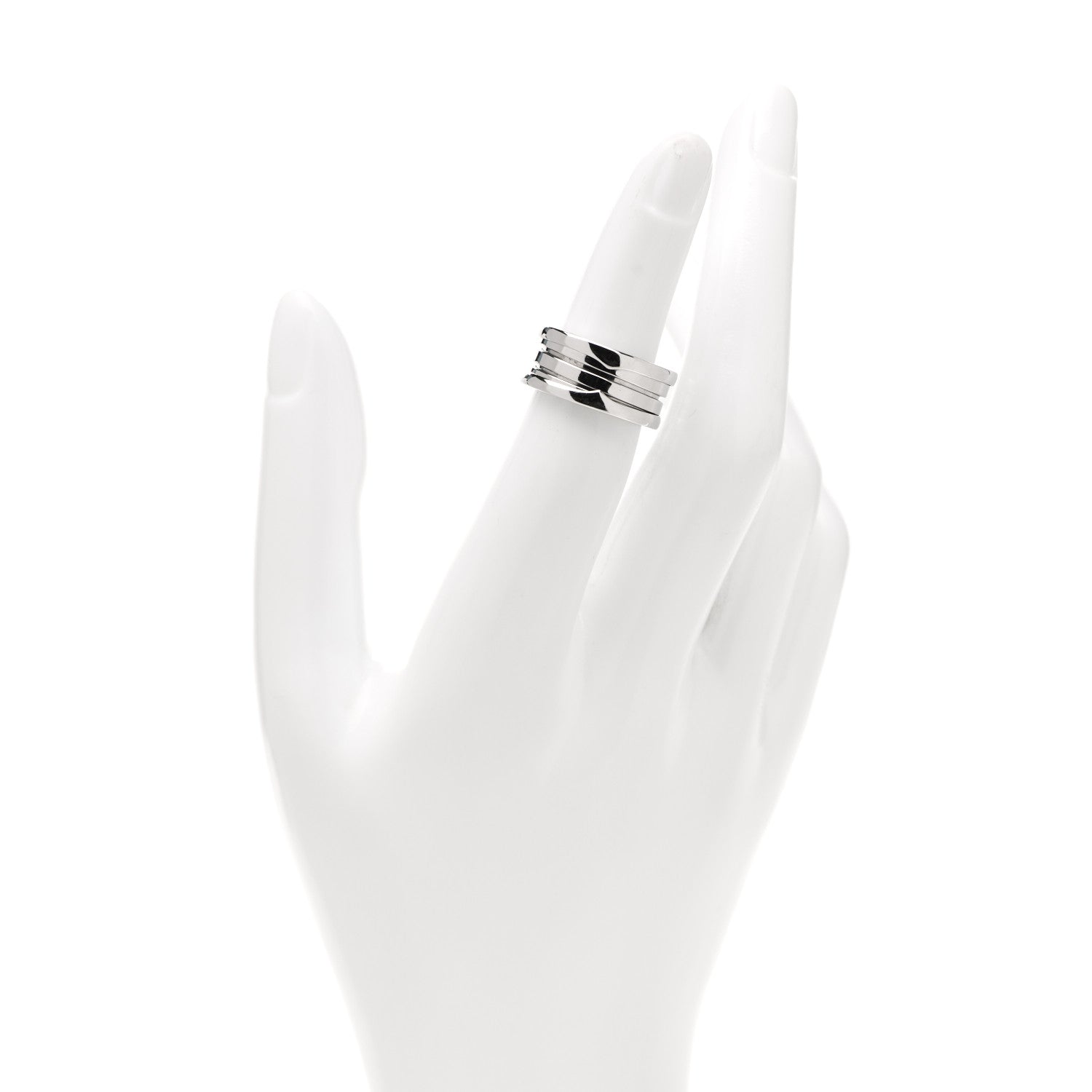 Bulgari 18K White Gold B.Zero1 Three-Band Ring 49 5 2 of 5