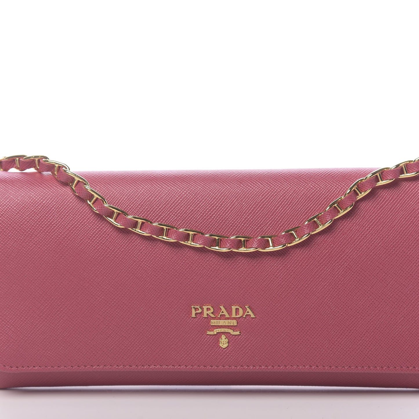 Saffiano Metal Oro Chain Wallet Peonia