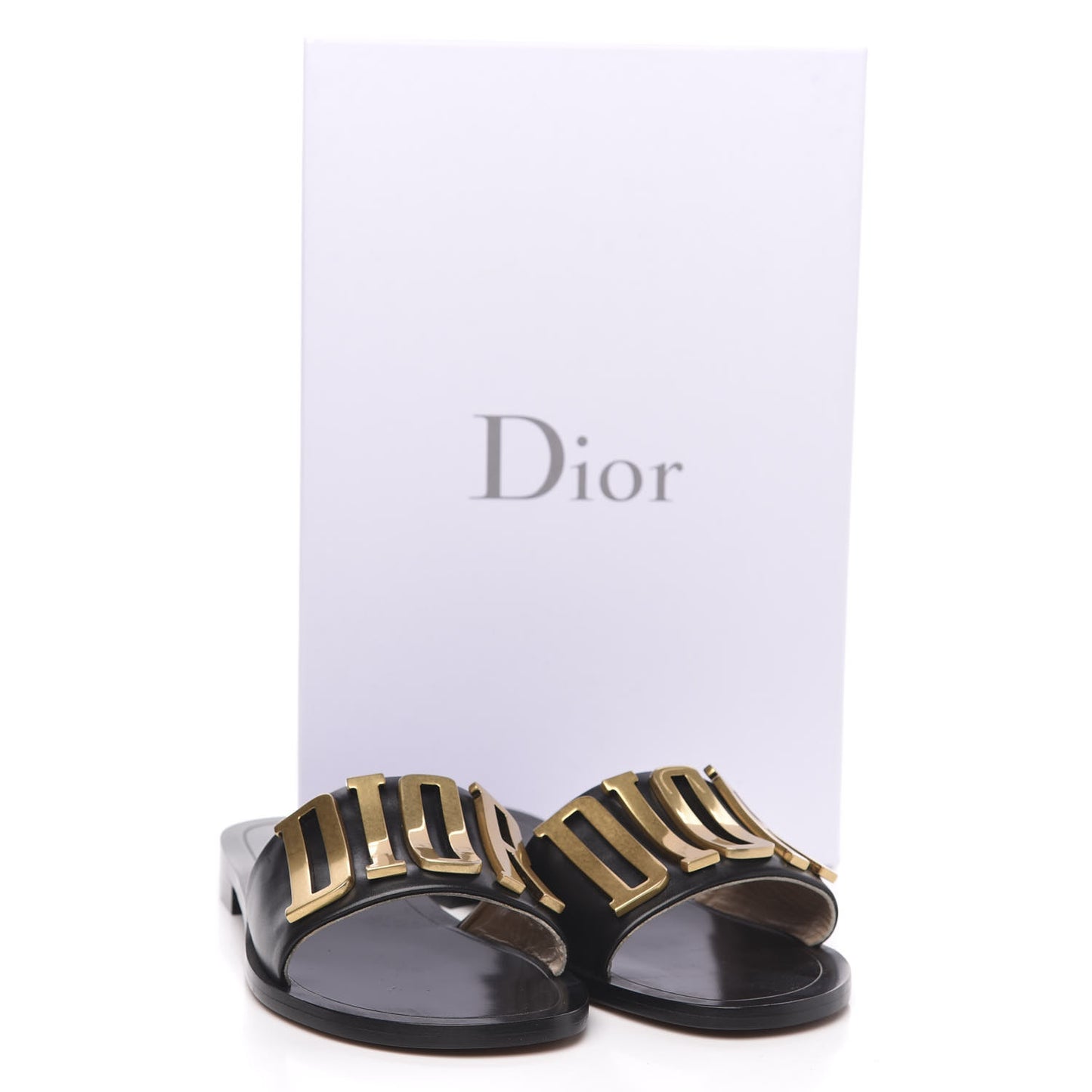 Calfskin Dio(r)evolution 10mm Slide Sandals 37 Black