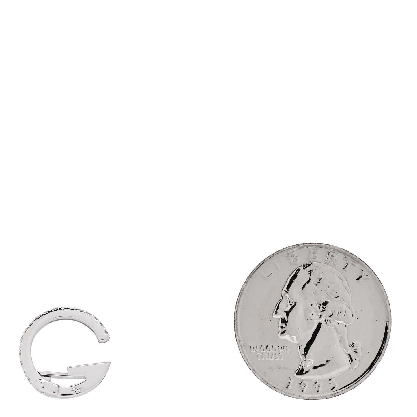18K White Gold Diamond Gatsby Mono Middle Clip Earring