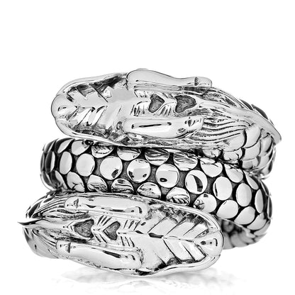 John Hardy Sterling Silver Legends Naga Dragon Coil Ring 56 7.5 1 of 5