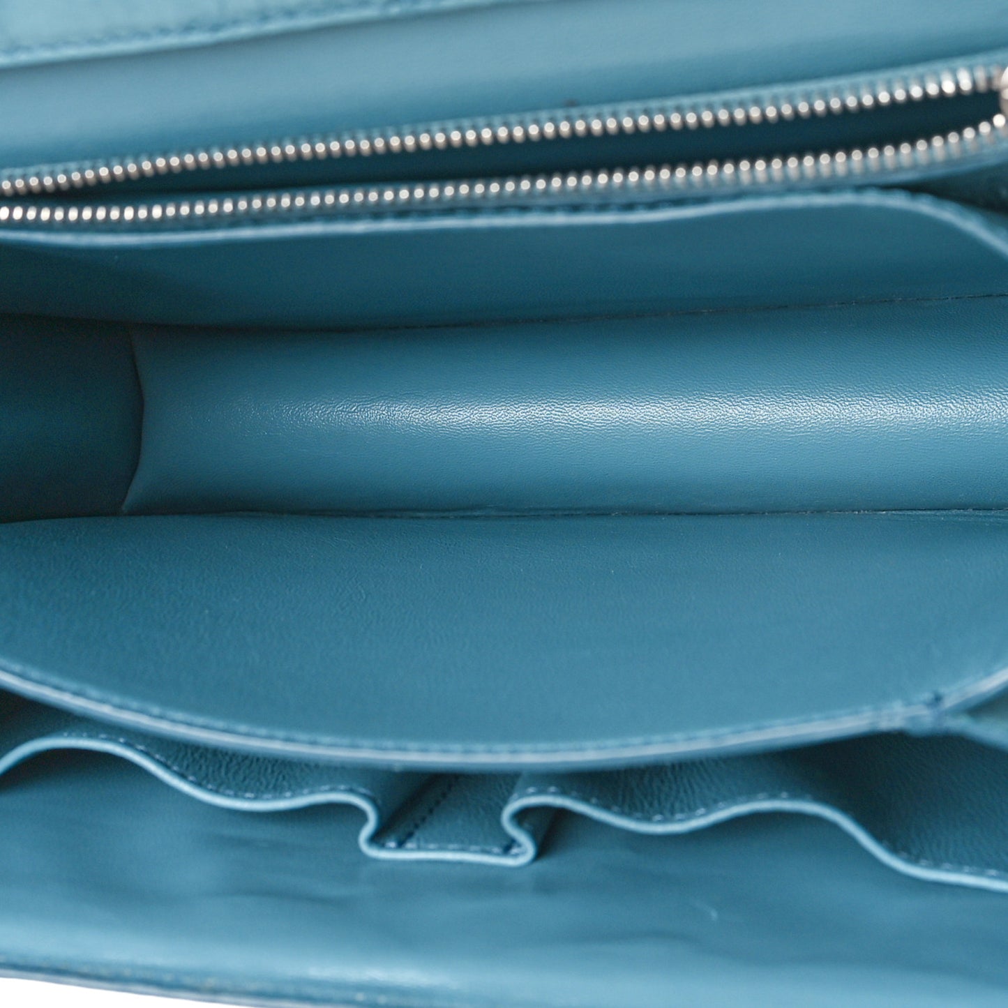 Ostrich Medium Classic Box Flap Bag Medium Blue
