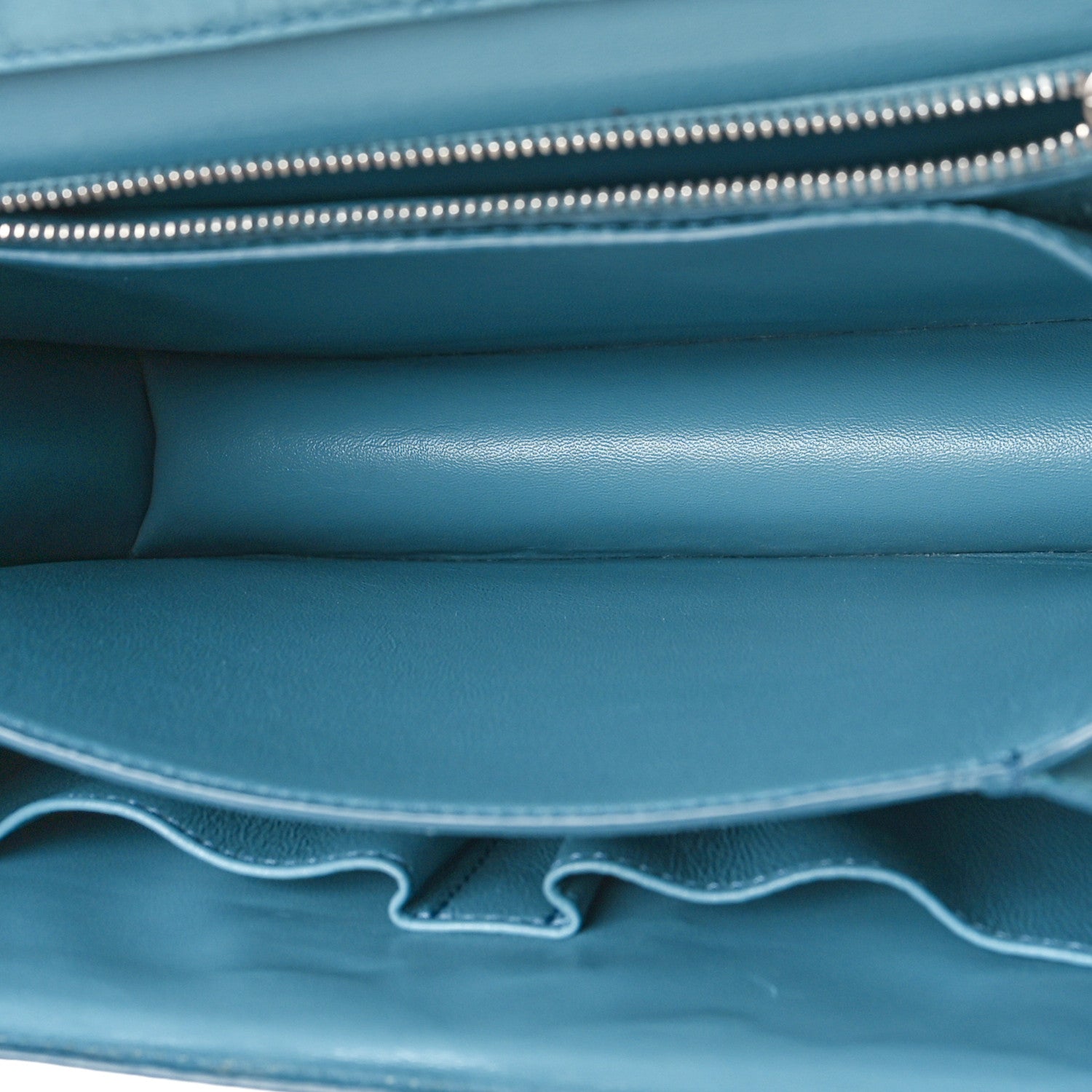 Celine Ostrich Medium Classic Box Flap Bag Medium Blue 5 of 8