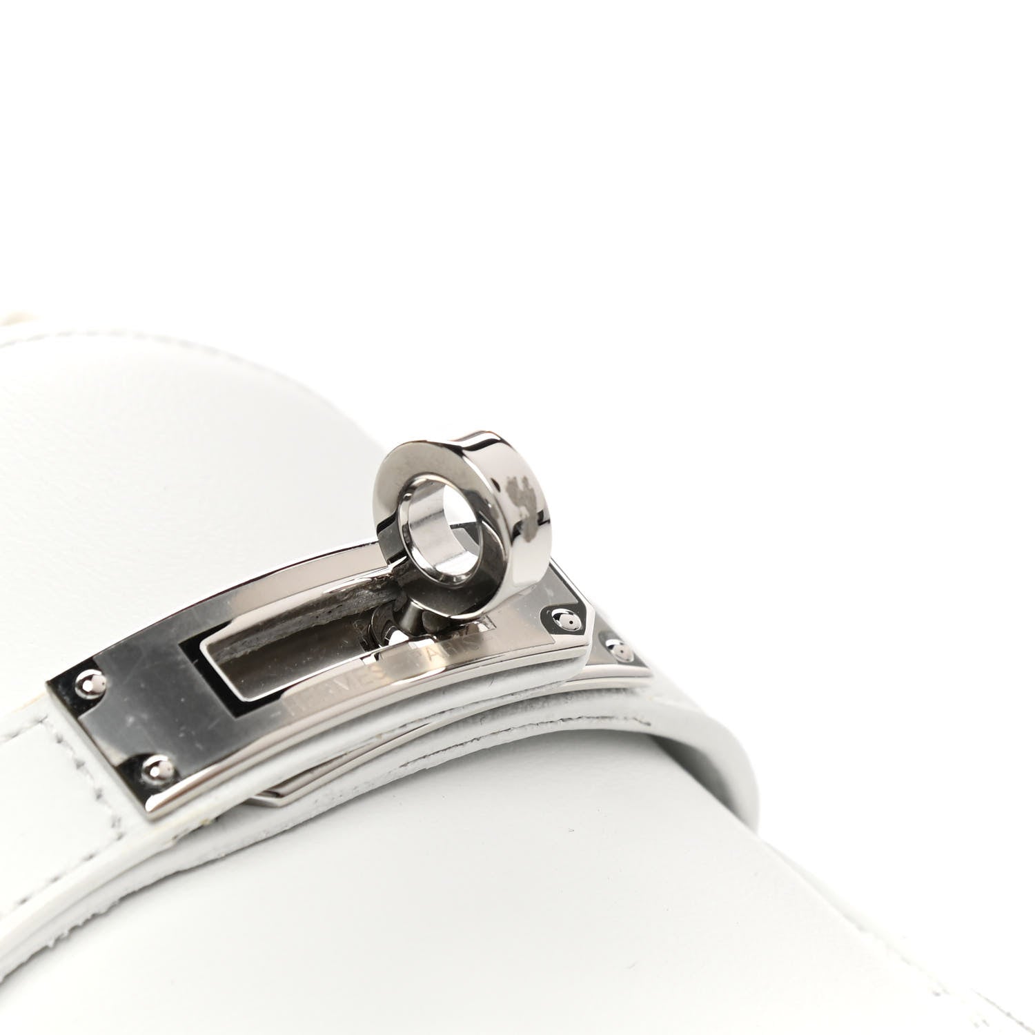 Hermes Calfskin Womens Destin Loafer 37.5 White 9 of 9