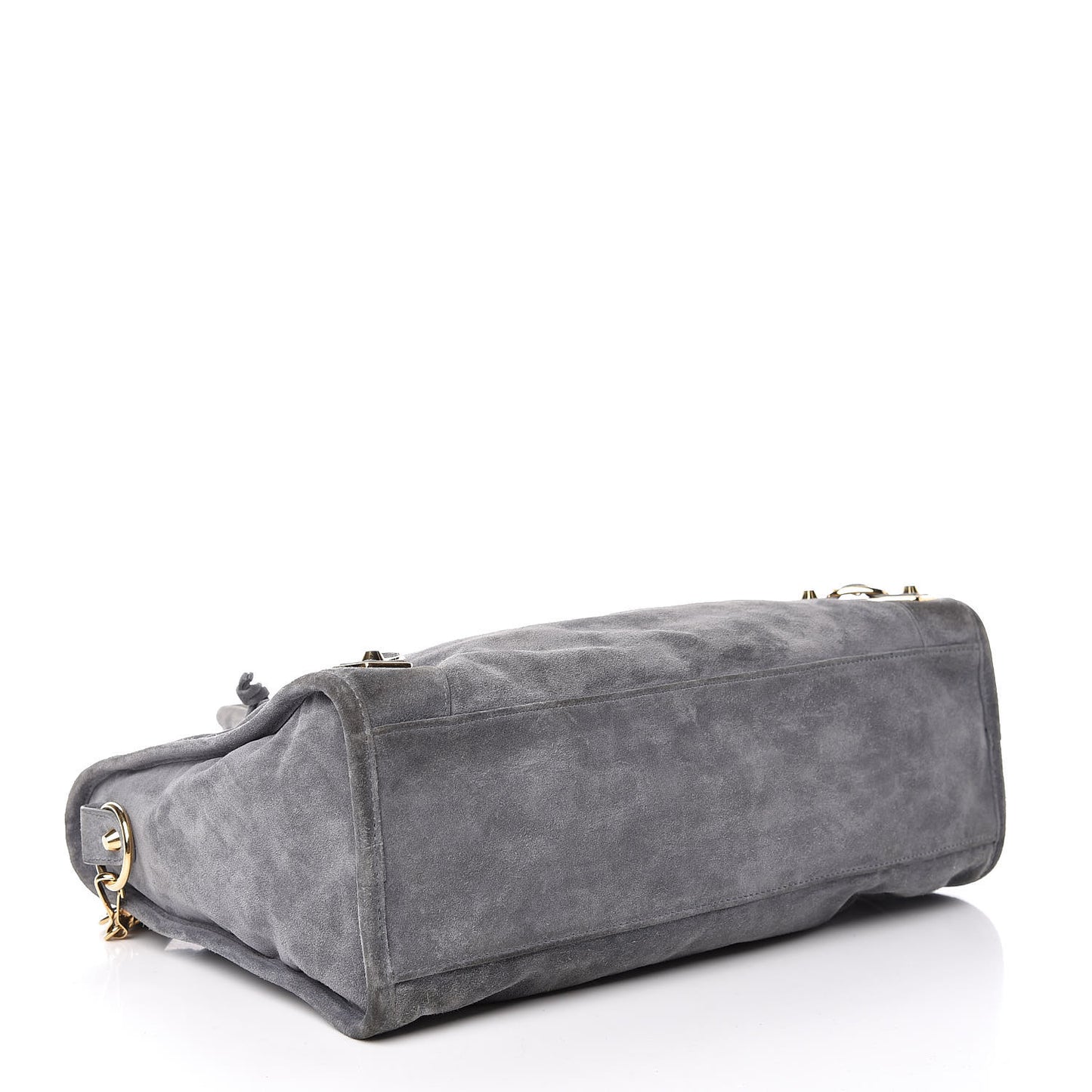 Baby Daim Suede Gold Metallic Edge Hardware City Gris Plomb