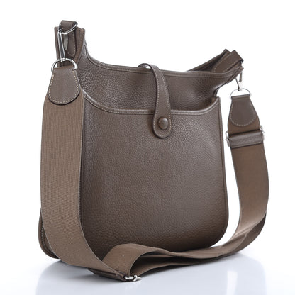 Hermes Taurillon Clemence Evelyne III PM Etoupe 3 of 15