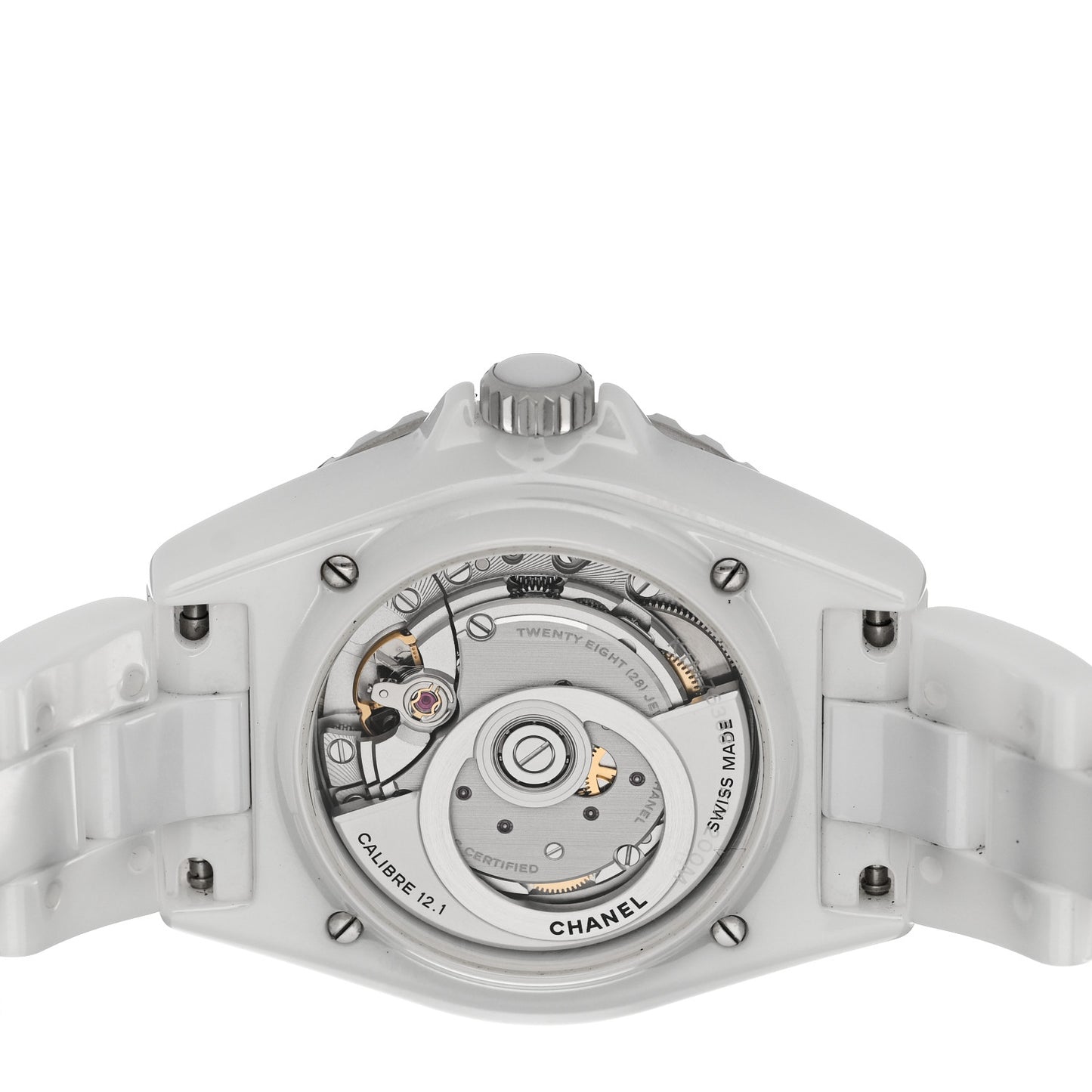 Stainless Steel Ceramic Diamond 38mm J12 Automatic Watch White