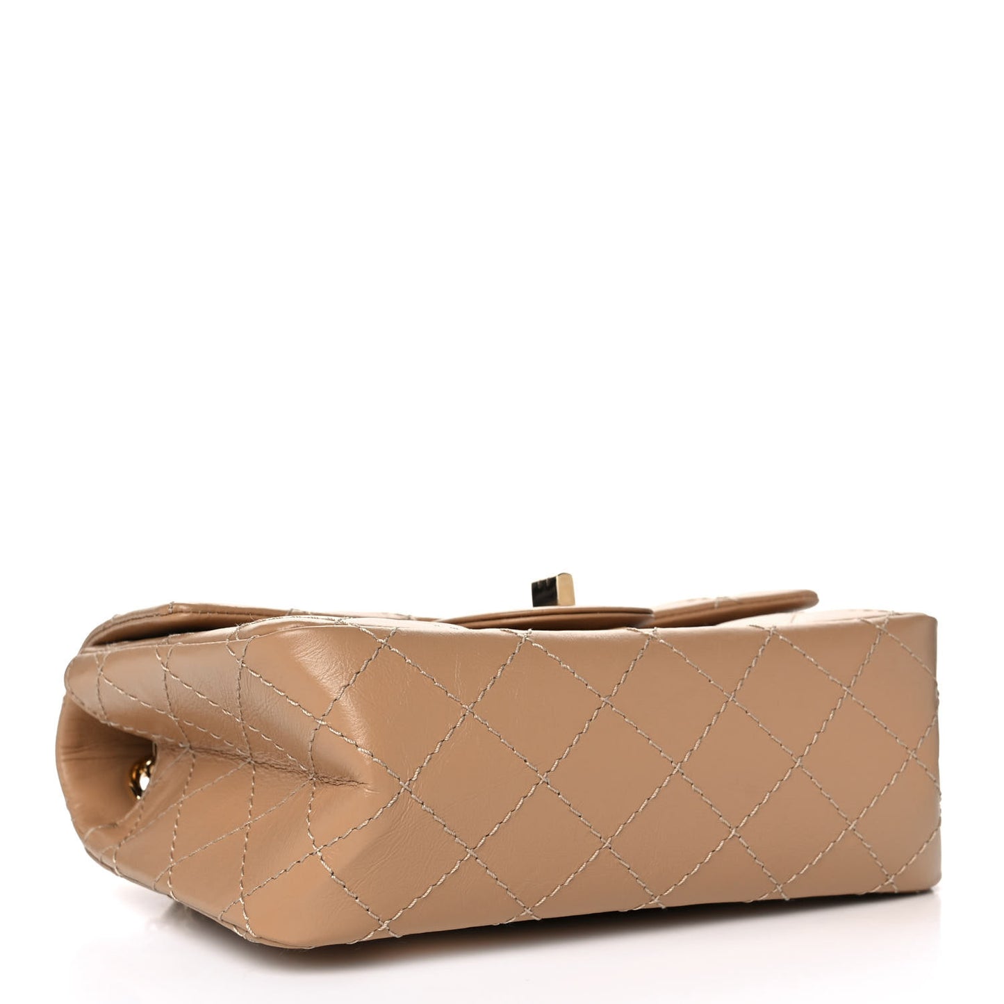 Aged Calfskin Quilted 2.55 Reissue Mini Flap Beige