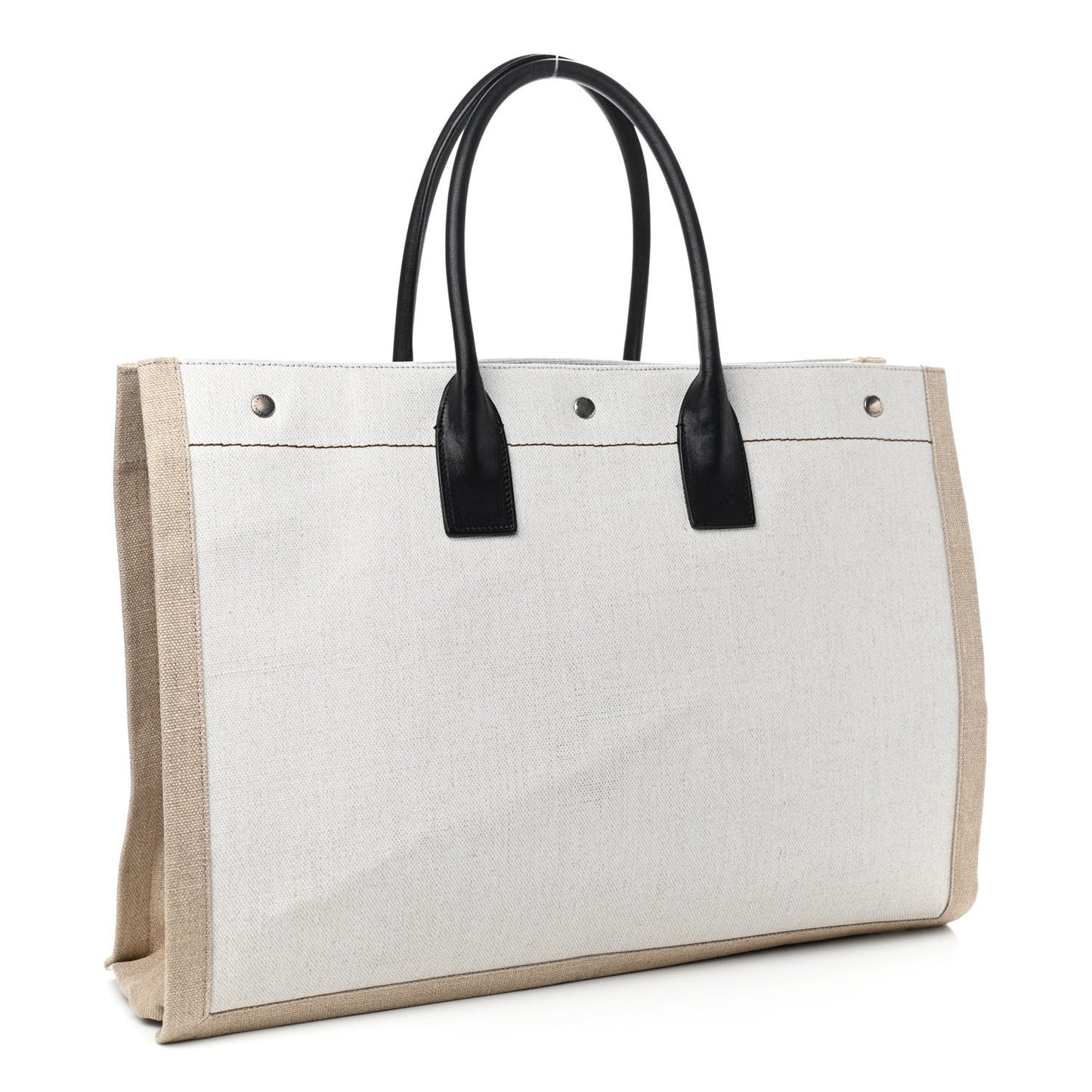 Linen Calfskin Rive Gauche Tote Optic White