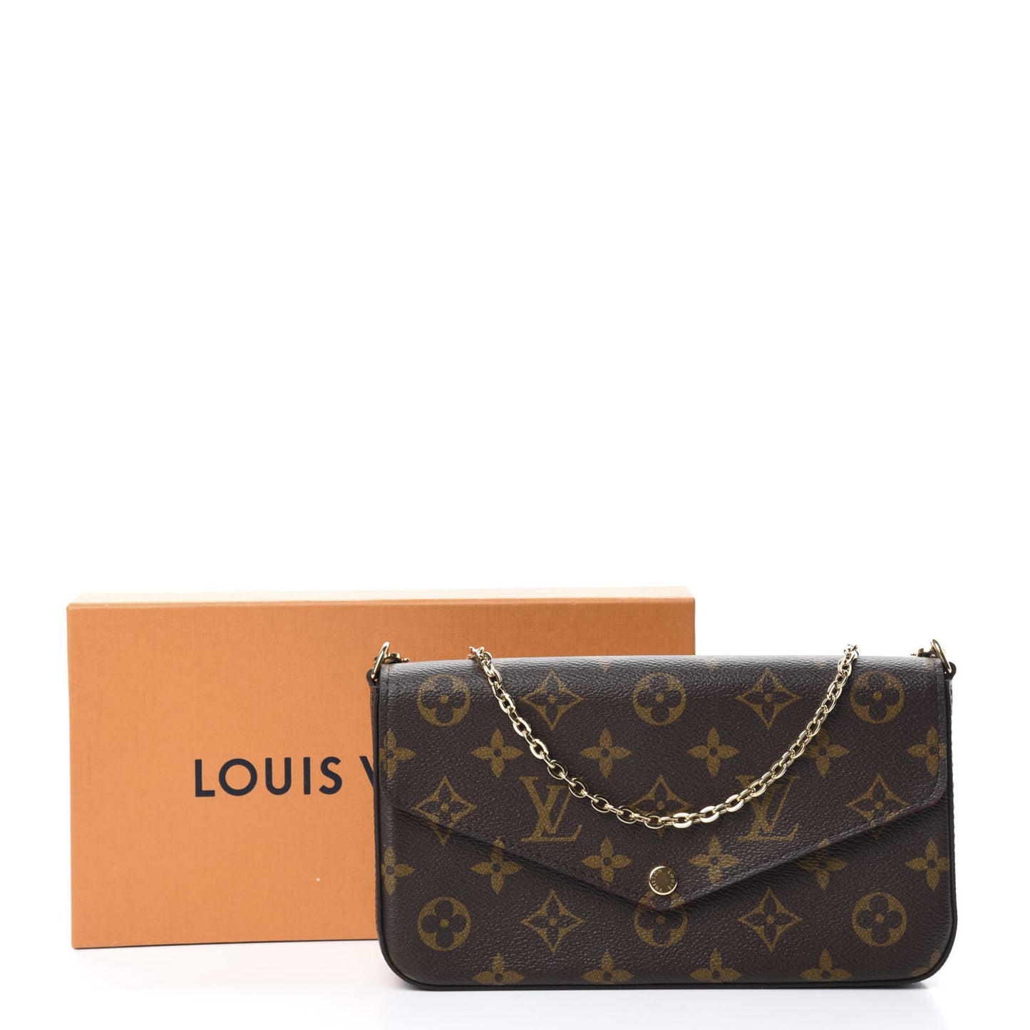 Monogram Pochette Felicie Chain Wallet Fuchsia