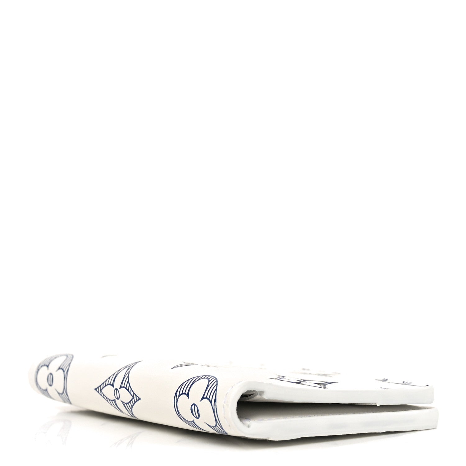 Louis Vuitton Calfskin Monogram Shadow Pocket Organizer NM White Navy 4 of 6