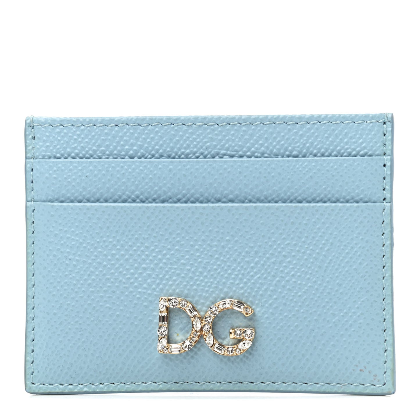 Dauphine Embellished Logo Card Holder Azzurro