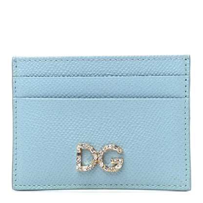 Dolce & Gabbana Dauphine Embellished Logo Card Holder Azzurro 1 of 8