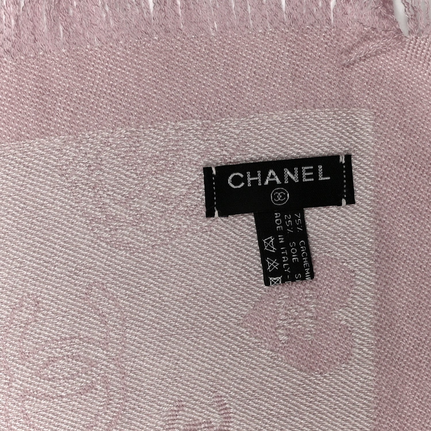 Chanel Cashmere Silk CC Heart Scarf Pink 3 of 3