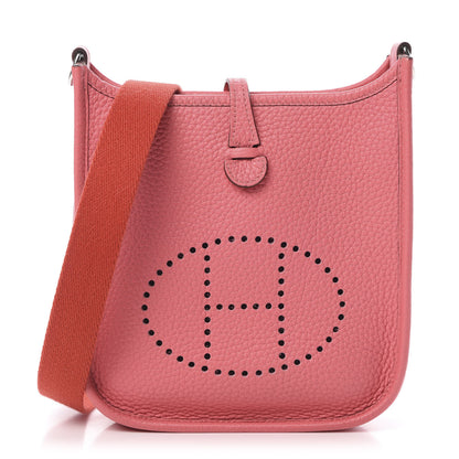 Hermes Taurillon Clemence Amazone Evelyne TPM Rose Azalee Rouge Pivoine 1 of 11