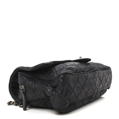 Chanel Iridescent Calfskin Quilted Large Shiva Flap Navy Blue 4 of 10