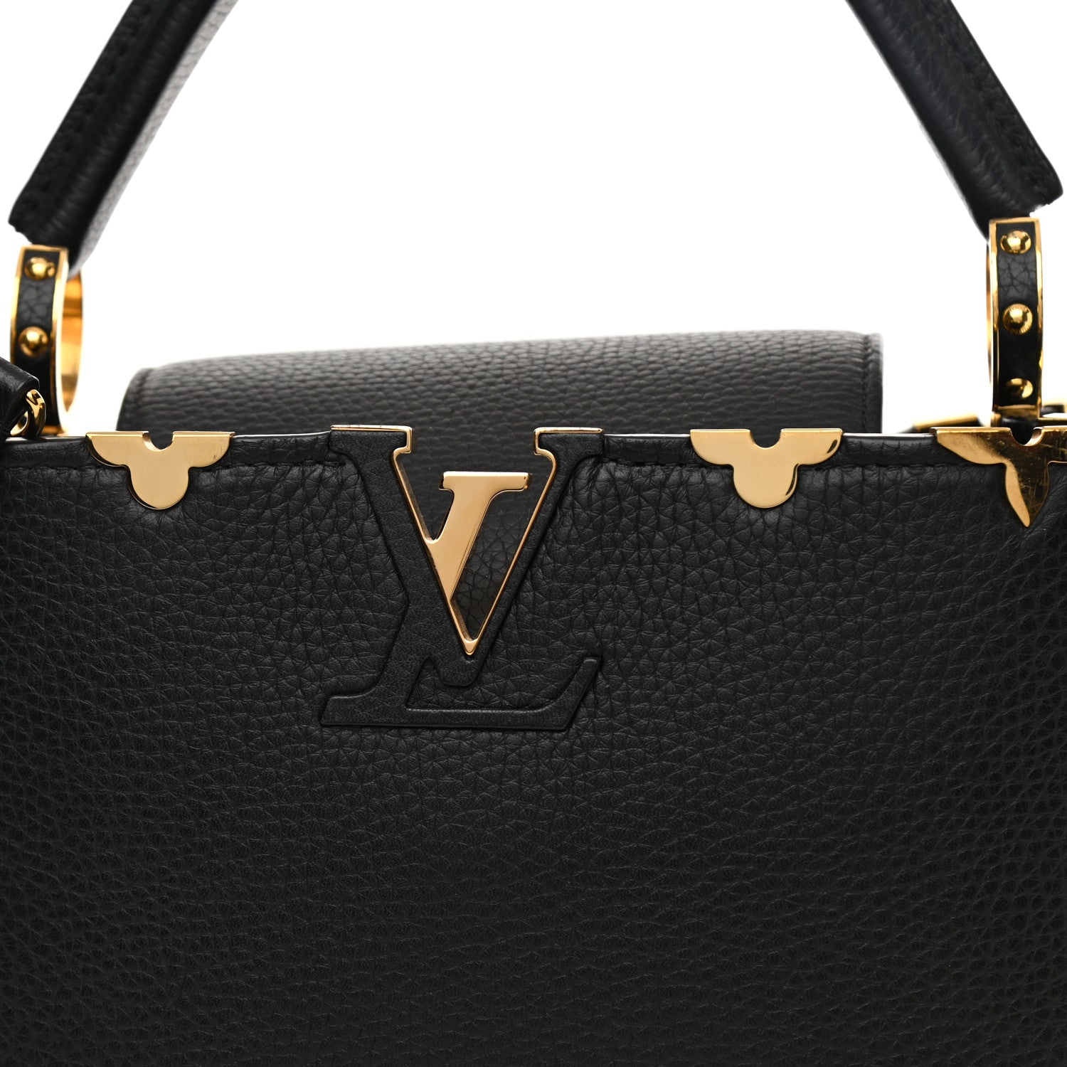 Louis Vuitton Taurillon Embellished Flower Crown Capucines PM Black 7 of 10