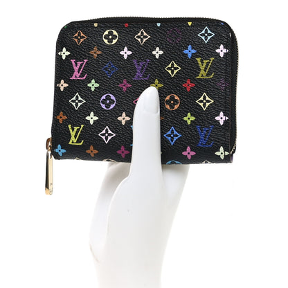 Louis Vuitton Monogram Multicolor Zippy Coin Purse Black Violet 2 of 6