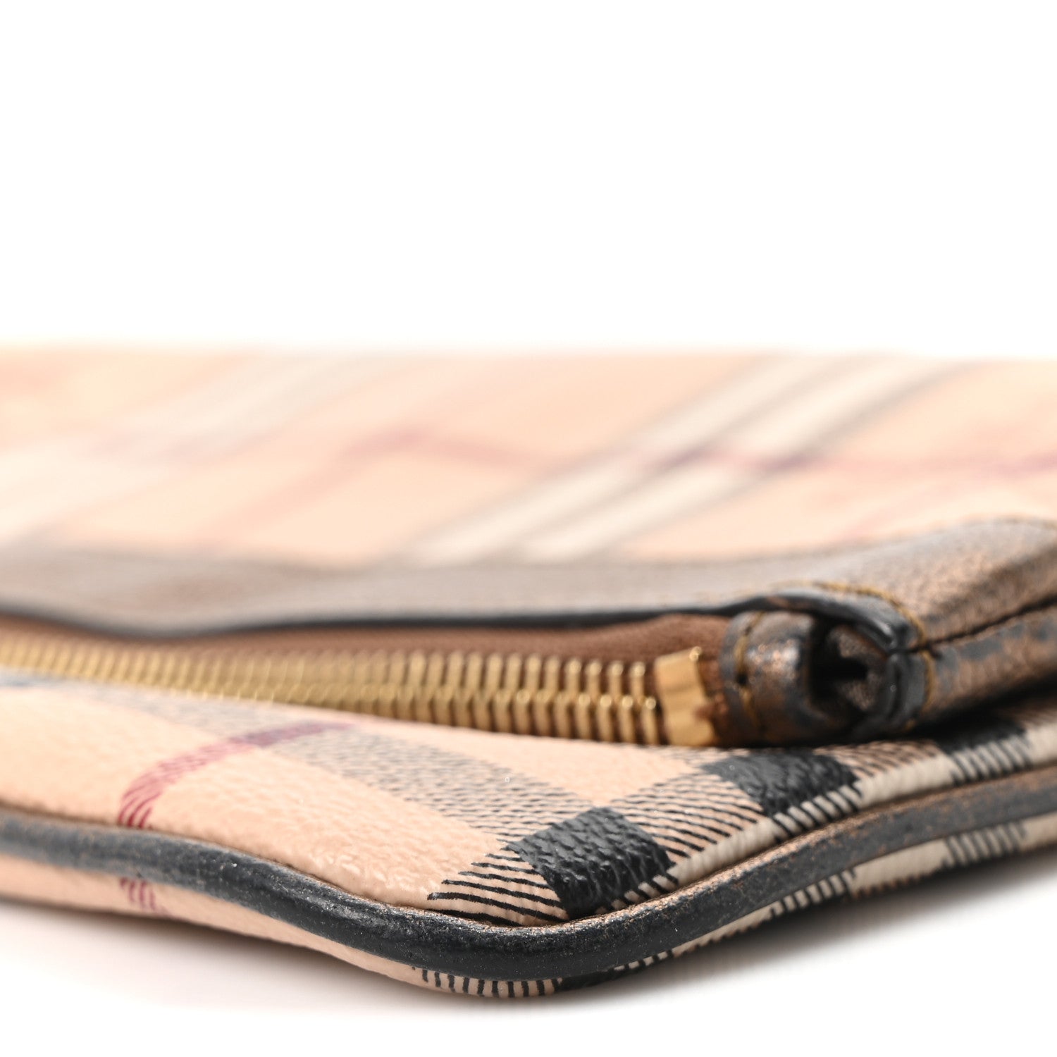Burberry Haymarket Check Metallic Adeline Foldover Clutch Brown 10 of 10