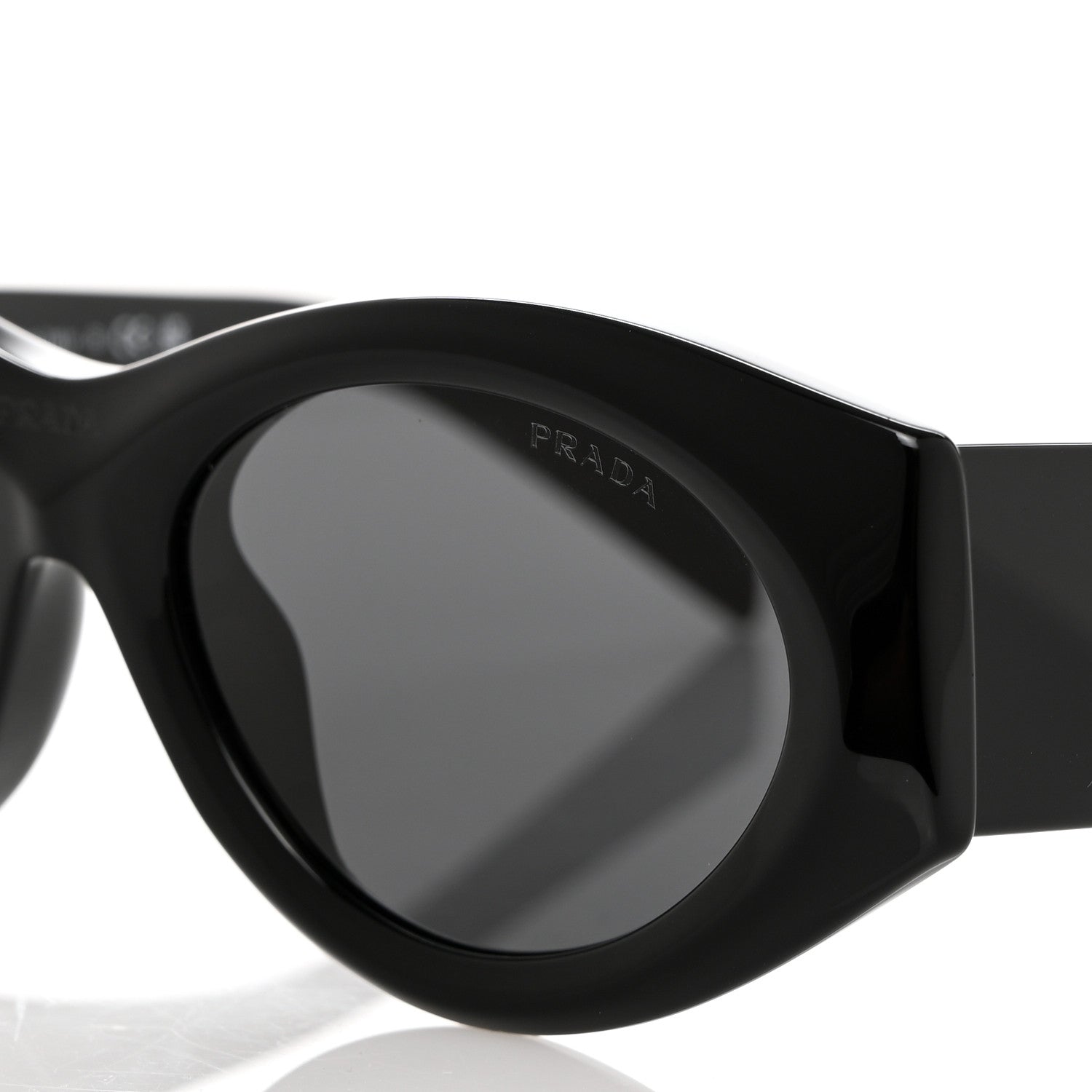 Prada Acetate Oval Symbole Sunglasses SPR 20Z Black 7 of 8
