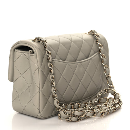 Chanel Lambskin Quilted Mini Rectangular Flap Grey 3 of 11