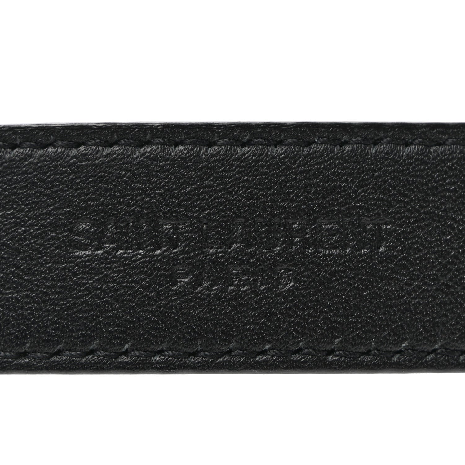 Saint Laurent Calfskin Monogram Narrow Square Buckle Belt 75 30 Black 5 of 7