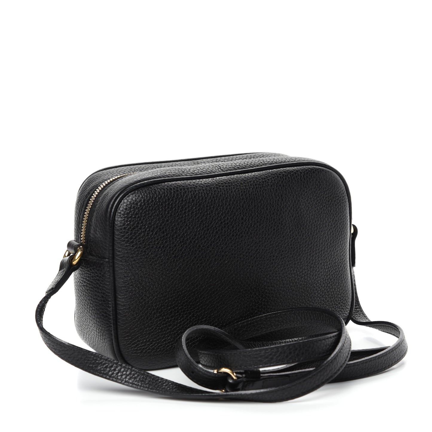Pebbled Calfskin Small Soho Disco Bag Black