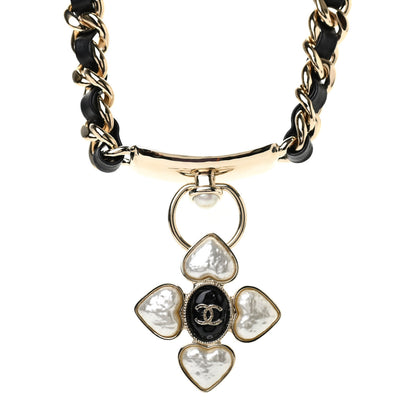 Chanel Lambskin Pearl Resin CC Choker Gold Black 1 of 5