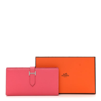 Hermes Chevre Mysore Bearn Gusset Wallet Rose Lipstick 8 of 8