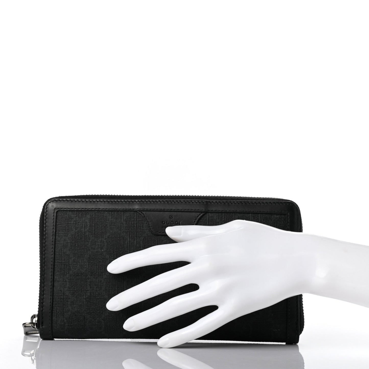 GG Supreme Monogram Zip Around Wallet