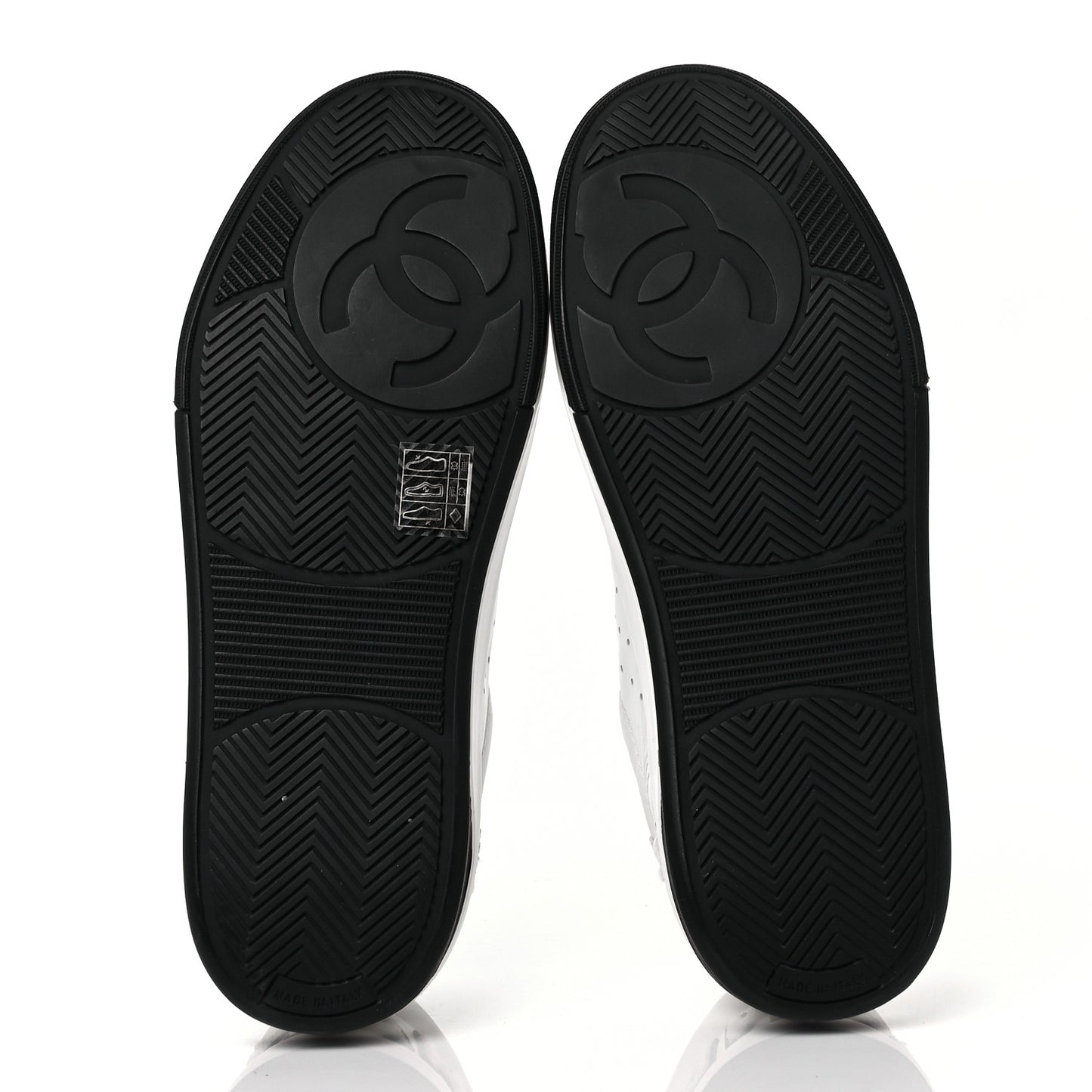 Calfskin Womens Logo Sneakers 38 Black White
