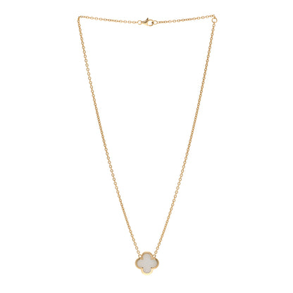 Van Cleef & Arpels 18K Yellow Gold Mother of Pearl Pure Alhambra Pendant Necklace 3 of 6