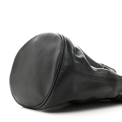 Balenciaga Smooth Calfskin Logo XS Everyday Drawstring Bucket Bag Black 9 of 10