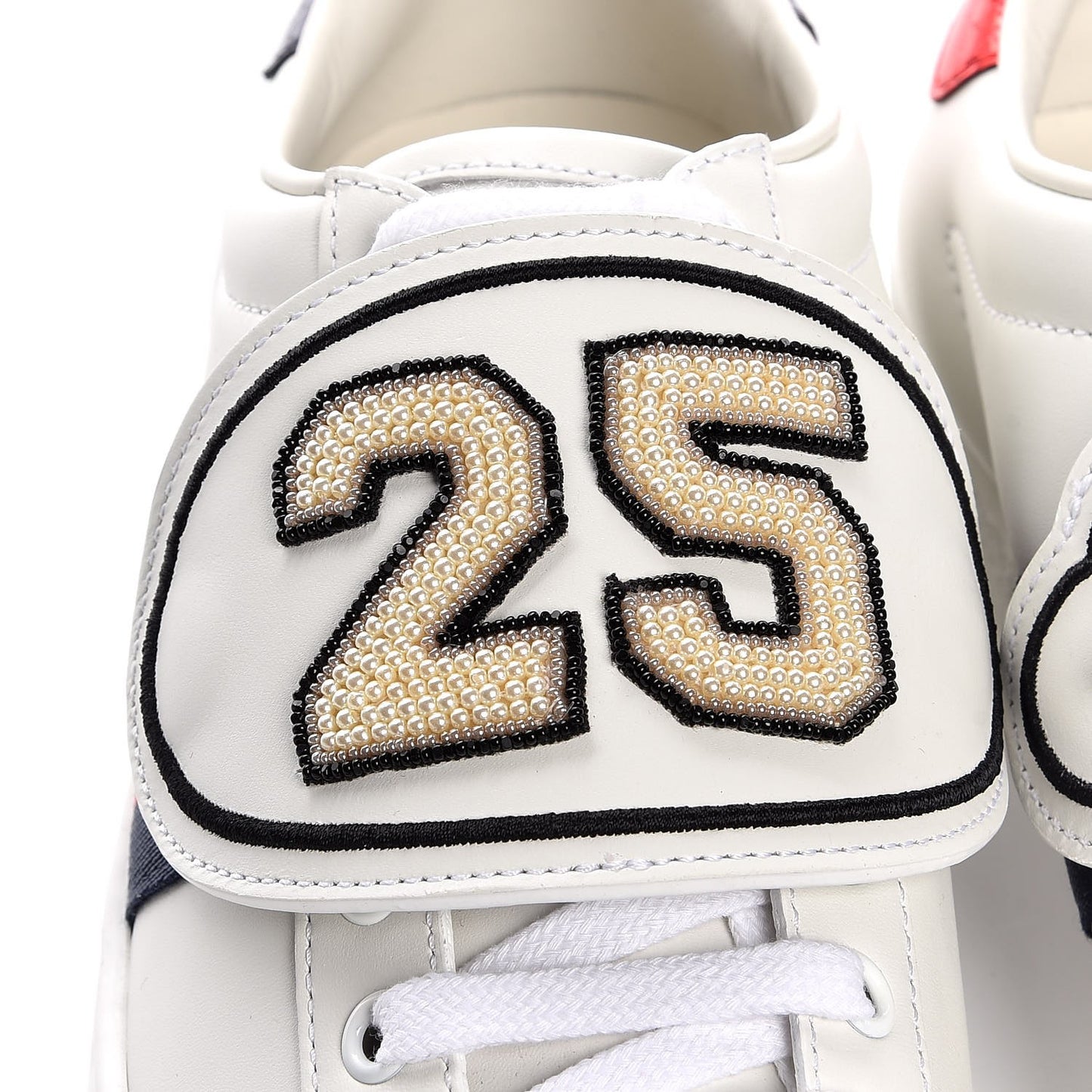 Calfskin Ayers Web Dagger Embroidered Ace Sneakers 37 White