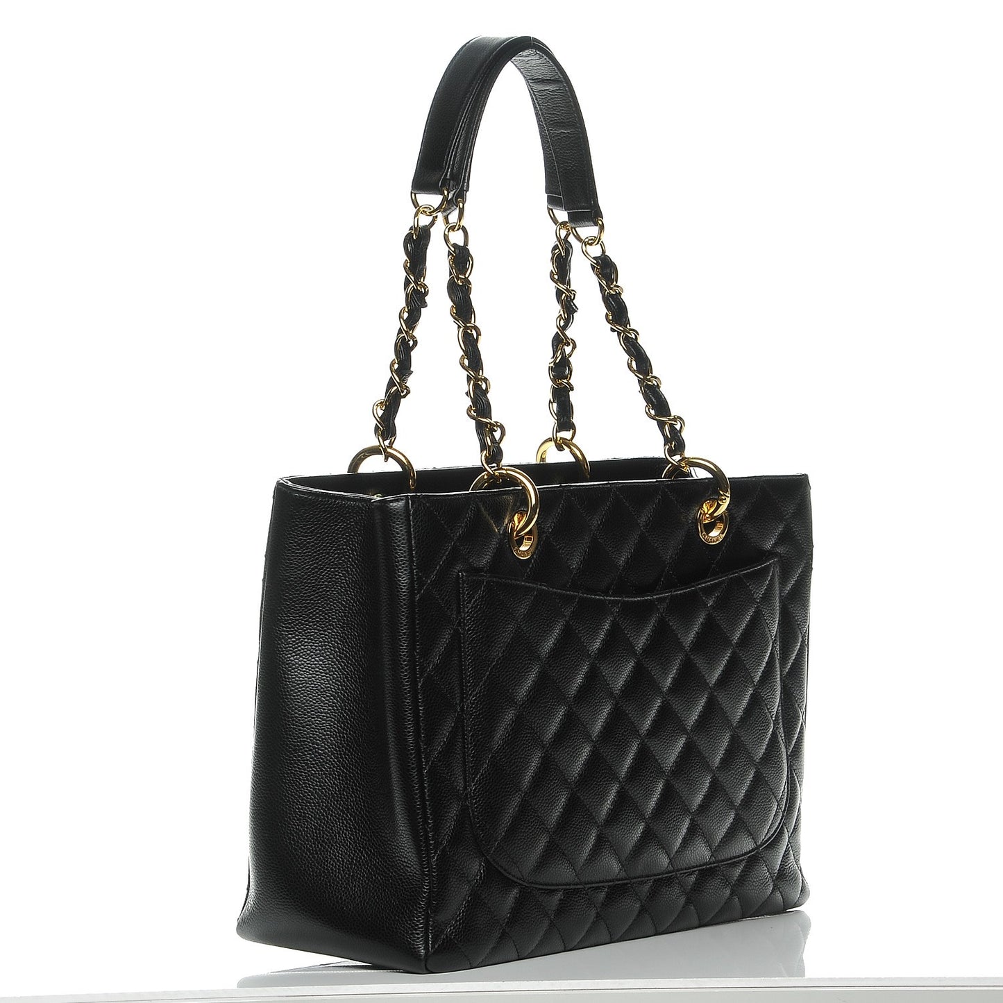 Caviar Quilted Grand Shopping Tote GST Black