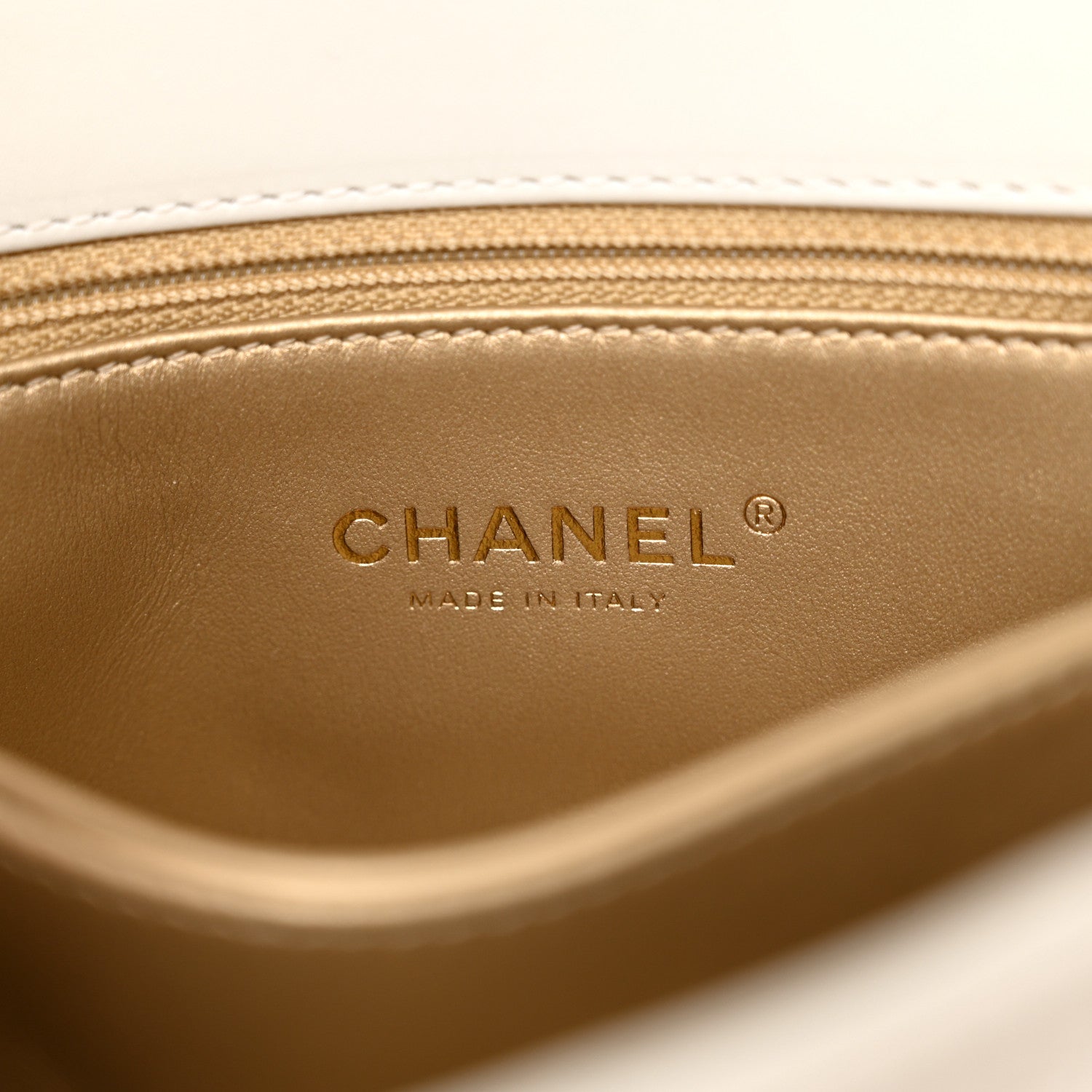 Chanel Shiny Calfskin Quilted Mini Coco Chain Gold Handle Flap White 6 of 13