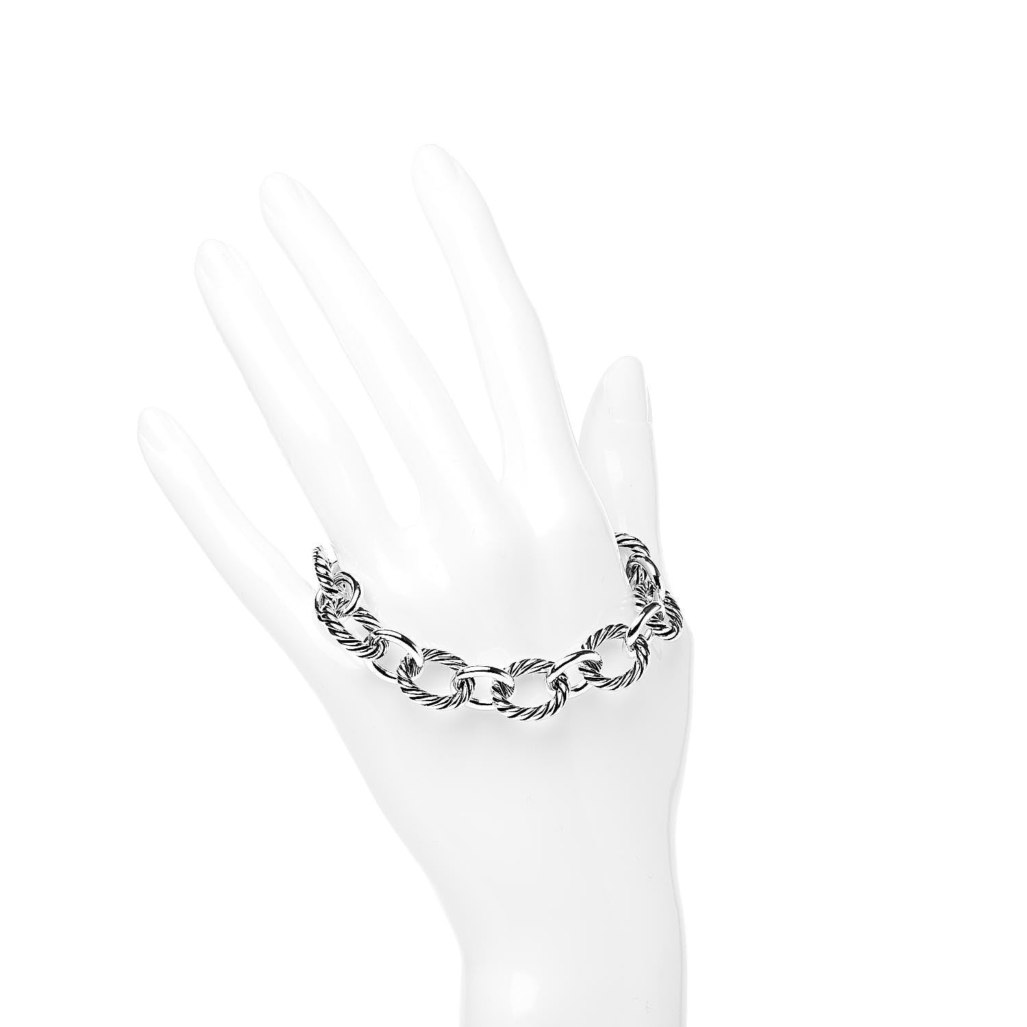 David Yurman Sterling Silver 10mm Medium Oval Link Bracelet 2 of 5