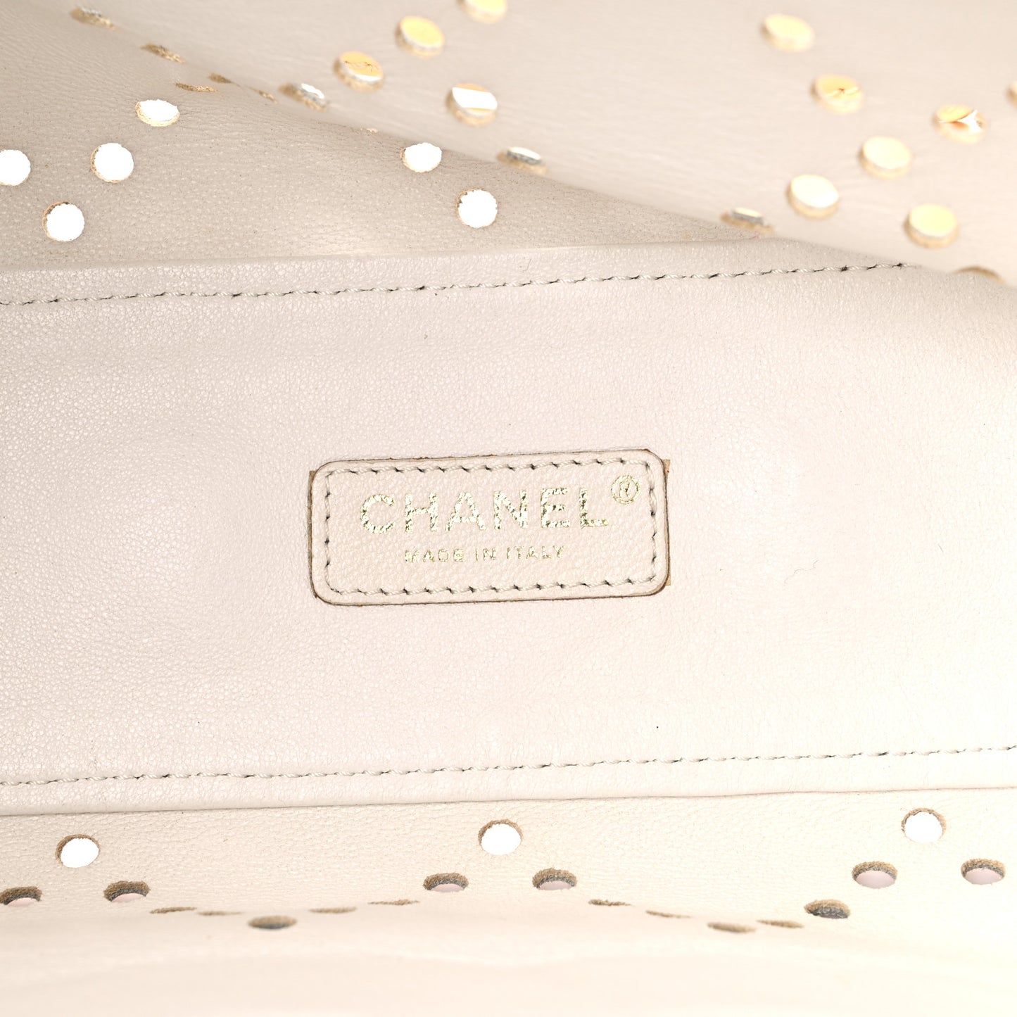 Patent Perforated CC Tote White