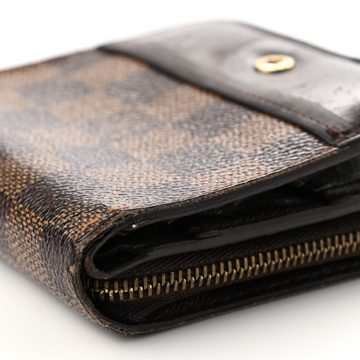 Damier Ebene Zippe Zipped Compact Wallet