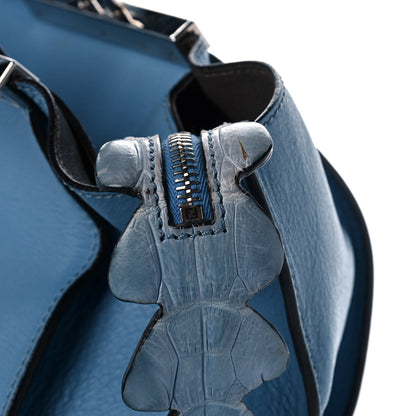 Fendi Vitello Dolce Croc Tail Petite 3Jours Tote Light Blue 14 of 16